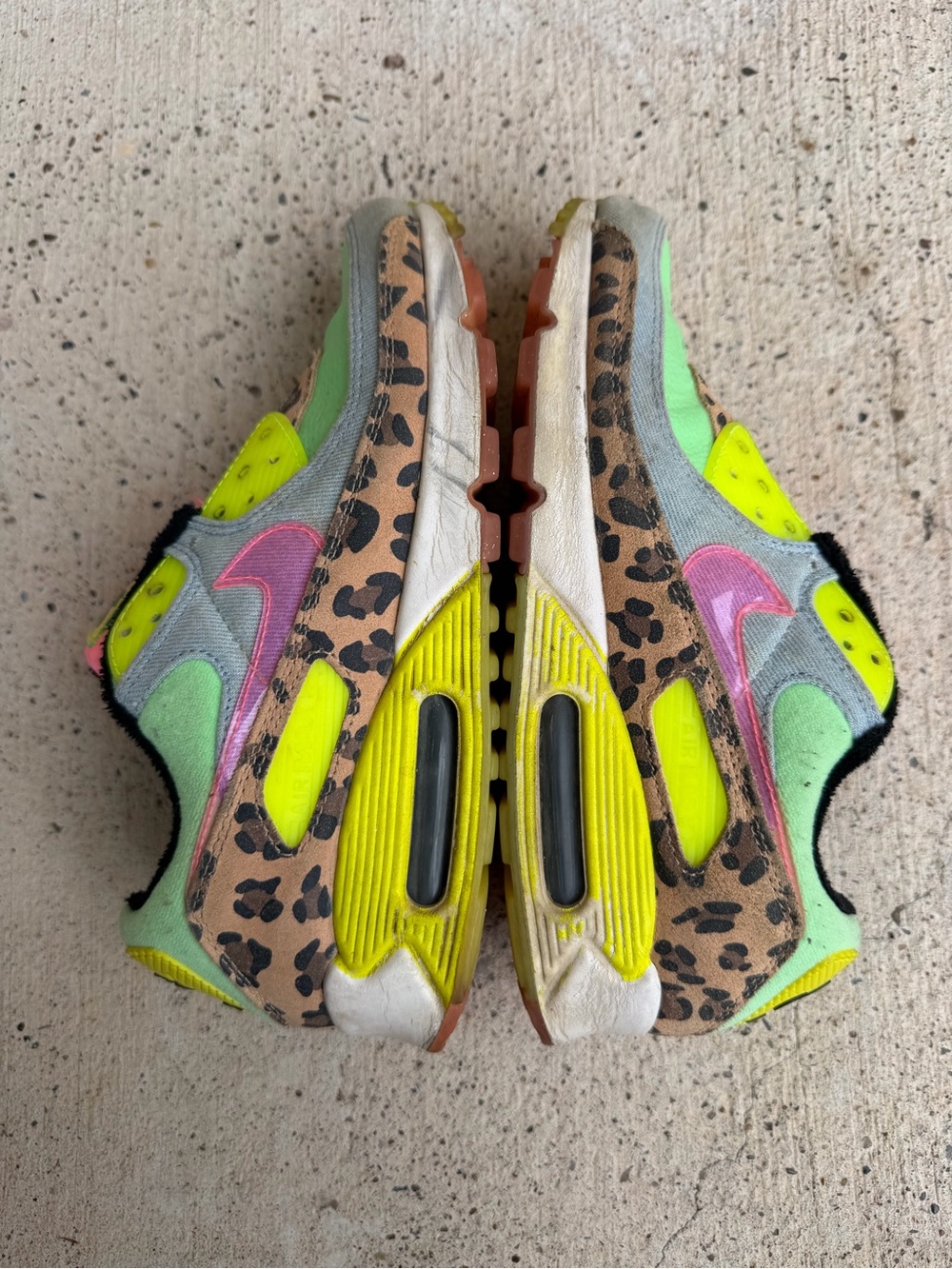 Nike Air Max 90 LX Illusion Green Denim Leopard Womens Size 9 CW3499 - Picture 3 of 12
